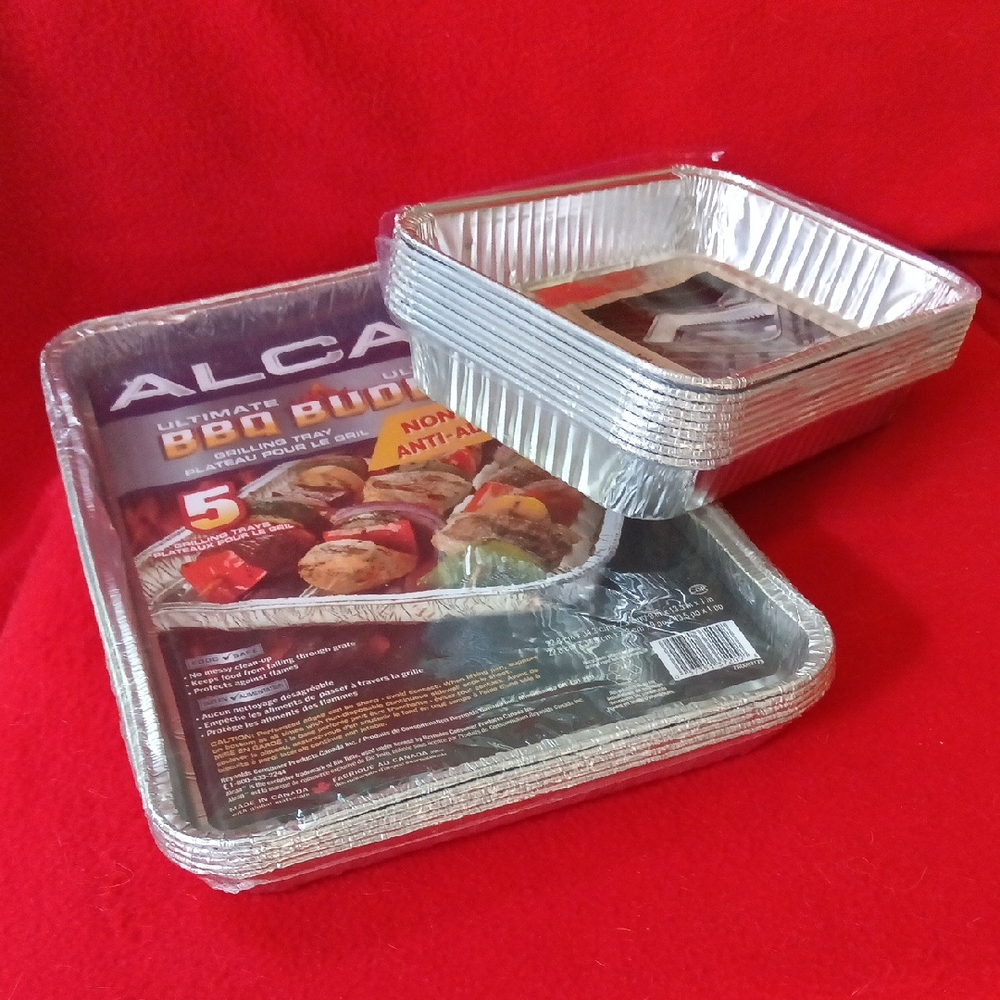 3for$15🍂 Pieces Foil Trays: 5 Grilling Tray & 9 Drip Tray